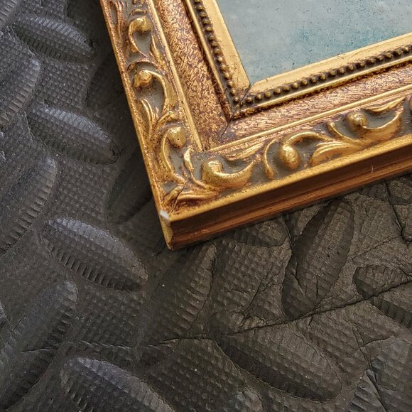 Winter Ski Scene Enamel on Copper Artwork By Jean Lucey, Framed & Signed, 7"x6" - Picture 8 of 16